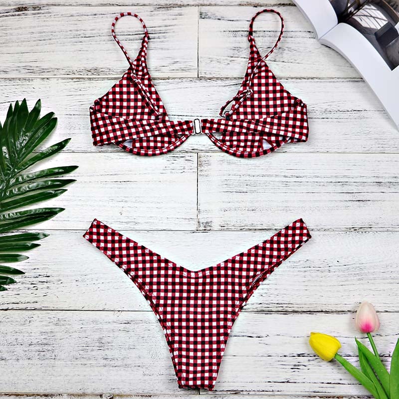 Two Piece Low Waist Bandeau Padded Low Waist Brazilian Bikini Swimwear Set (Plus Size) The Clothing Company Sydney