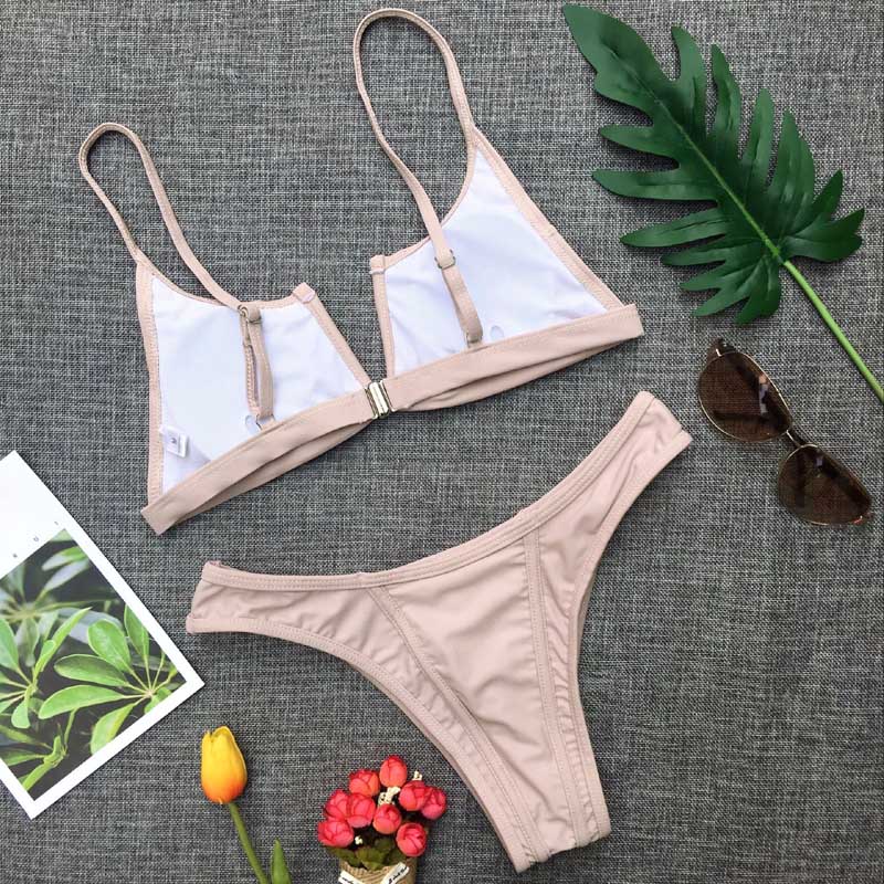 Two Piece Low Waist Bandeau Padded Low Waist Brazilian Bikini Swimwear Set (Plus Size) The Clothing Company Sydney
