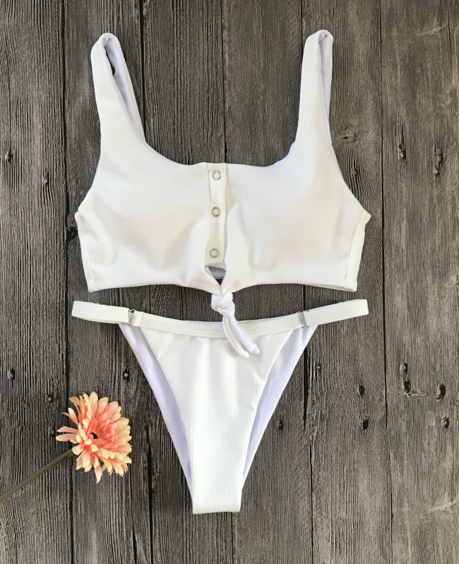 2 Piece Front Tie Bra Low Waist G String Bikini Swimwear Swimsuit The Clothing Company Sydney