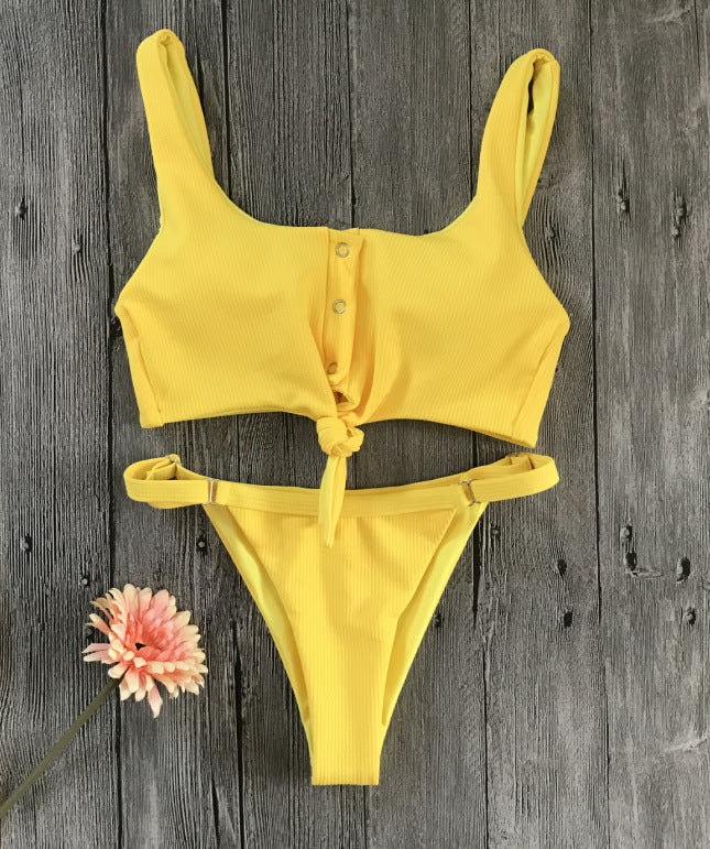 2 Piece Front Tie Bra Low Waist G String Bikini Swimwear Swimsuit The Clothing Company Sydney