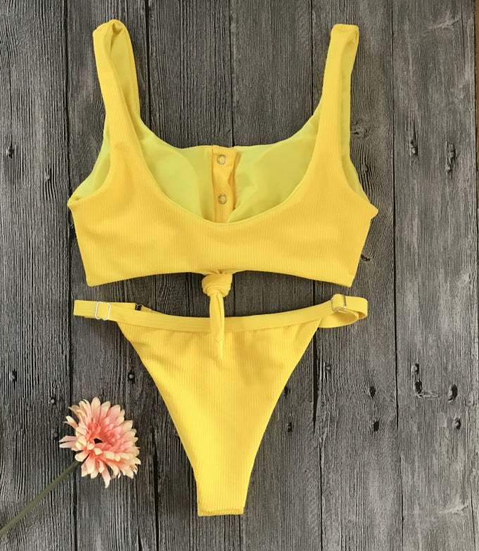 2 Piece Front Tie Bra Low Waist G String Bikini Swimwear Swimsuit The Clothing Company Sydney