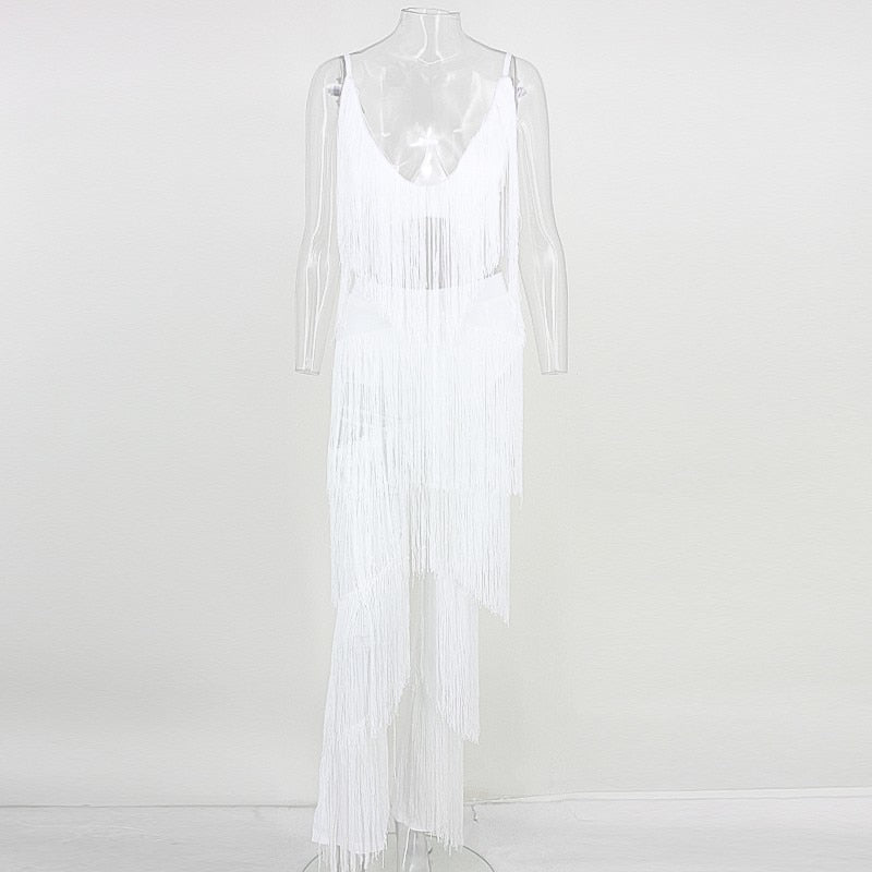 Two Piece Sets Long Pants And Strap Tops Tassel Set Trousers Sexy Solid Party Club Casual Wear Suit The Clothing Company Sydney