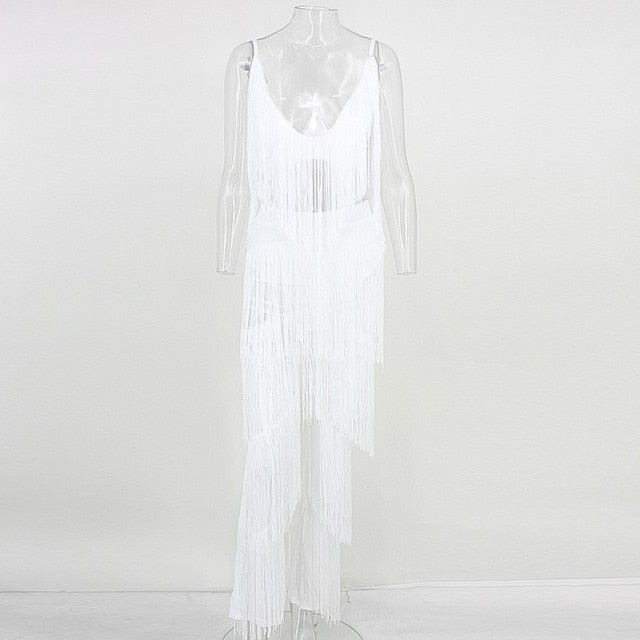 Two Piece Sets Long Pants And Strap Tops Tassel Set Trousers Sexy Solid Party Club Casual Wear Suit The Clothing Company Sydney