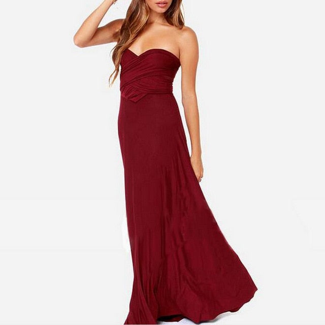 Bridesmaid Formal Multi Way Wrap Convertible Infinity Hollow Out Party Bandage Maxi Dress The Clothing Company Sydney