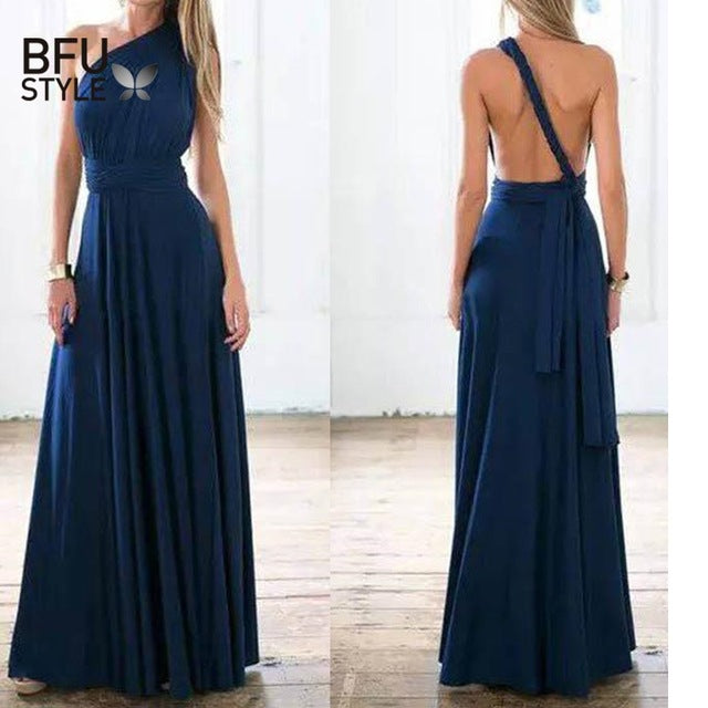Bridesmaid Formal Multi Way Wrap Convertible Infinity Hollow Out Party Bandage Maxi Dress The Clothing Company Sydney