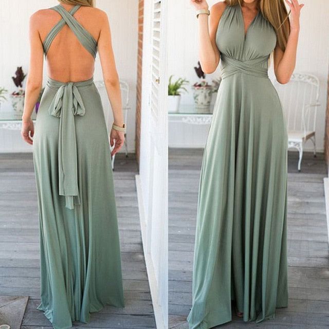 Bridesmaid Formal Multi Way Wrap Convertible Infinity Hollow Out Party Bandage Maxi Dress The Clothing Company Sydney