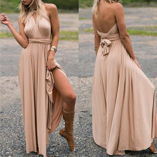 Bridesmaid Formal Multi Way Wrap Convertible Infinity Hollow Out Party Bandage Maxi Dress The Clothing Company Sydney