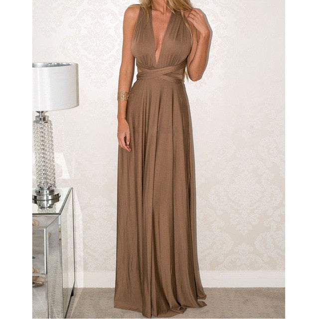 Bridesmaid Formal Multi Way Wrap Convertible Infinity Hollow Out Party Bandage Maxi Dress The Clothing Company Sydney