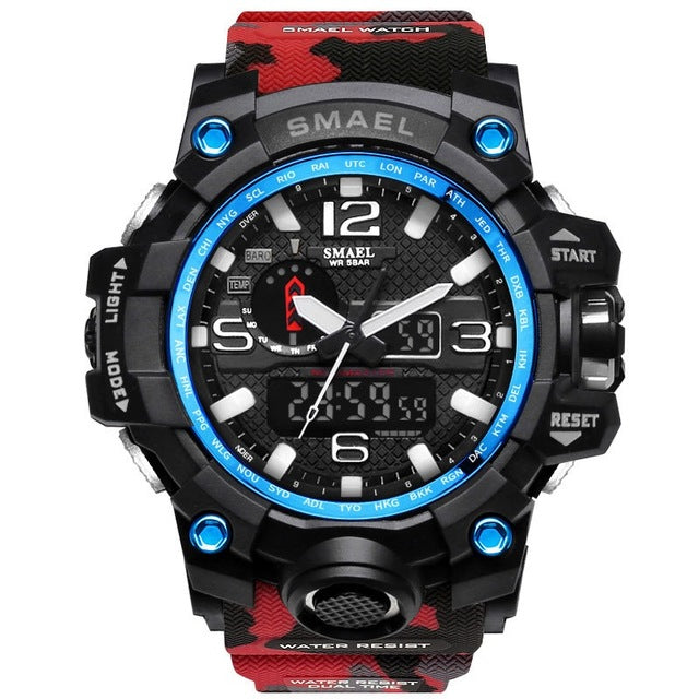 Mens Sports Dual Display Analog Digital LED Electronic Quartz Wristwatches Waterproof Swimming Military Watch The Clothing Company Sydney