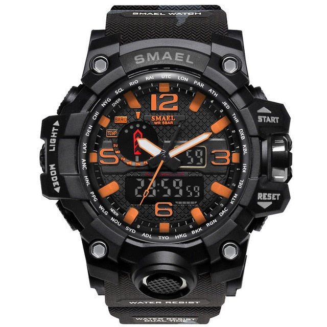 Mens Sports Dual Display Analog Digital LED Electronic Quartz Wristwatches Waterproof Swimming Military Watch The Clothing Company Sydney