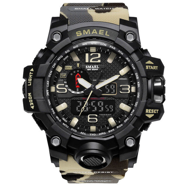 Mens Sports Dual Display Analog Digital LED Electronic Quartz Wristwatches Waterproof Swimming Military Watch The Clothing Company Sydney