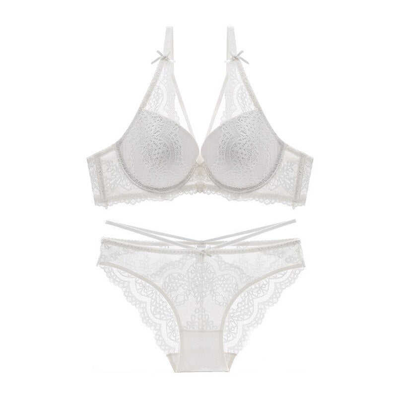 2 Piece push up lace bras underwire underwear bow breathable panties The Clothing Company Sydney