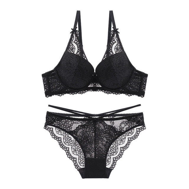 2 Piece push up lace bras underwire underwear bow breathable panties The Clothing Company Sydney