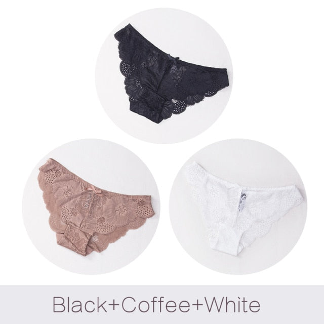 3 Pack Lace Panties Seamless Underwear Floral Cotton Mix Transparent Bikini Briefs The Clothing Company Sydney