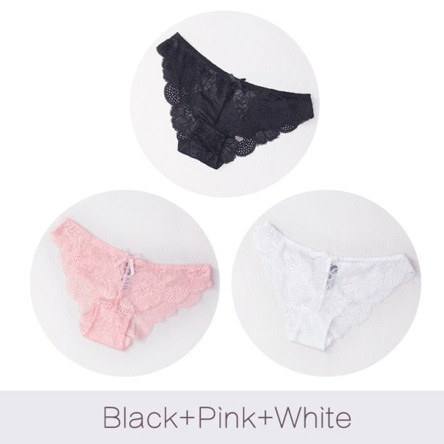 3 Pack Lace Panties Seamless Underwear Floral Cotton Mix Transparent Bikini Briefs The Clothing Company Sydney