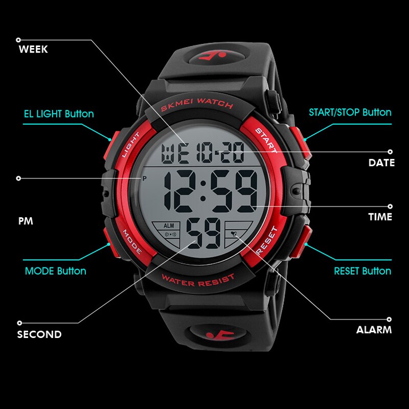 Men's Top Luxury Brand Sport Watch Electronic Digital 50M Waterproof Watches The Clothing Company Sydney