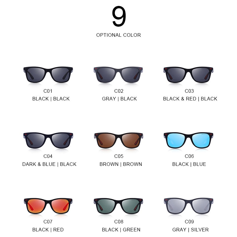 Unisex Classic Retro Rivet Polarized Lighter Design Square Frame Sunglasses Lighter Design Square Frame with UV Protection The Clothing Company Sydney