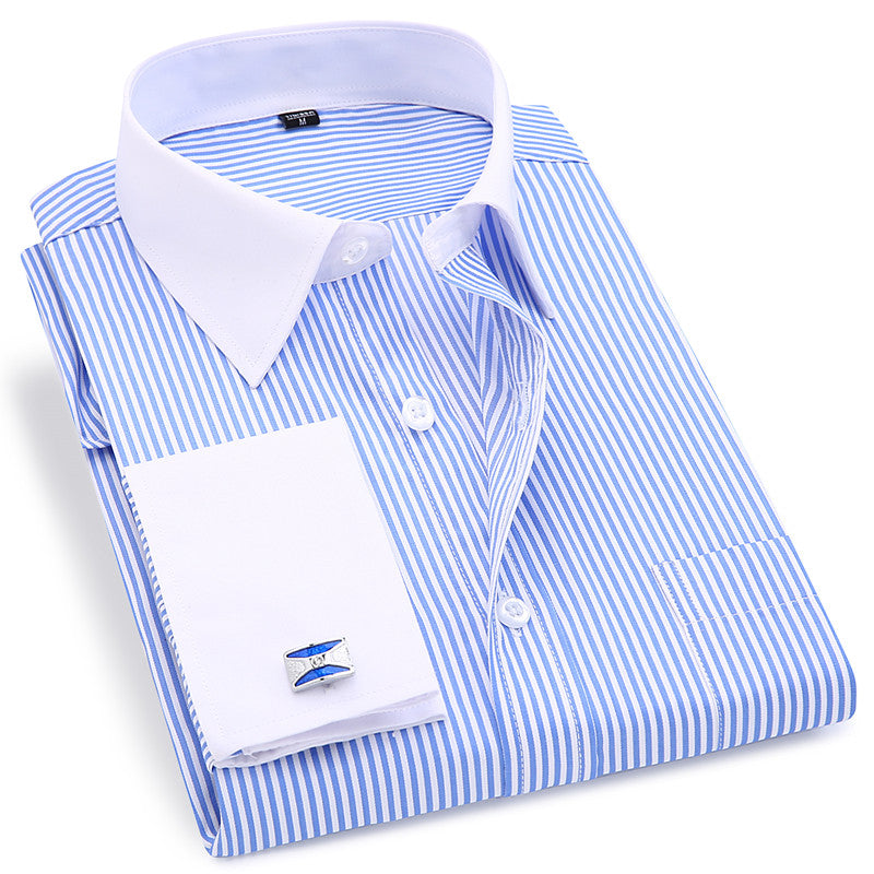 French Cufflinks Long Sleeve Casual Slim Fit French Cuff Dress Shirts For Men The Clothing Company Sydney