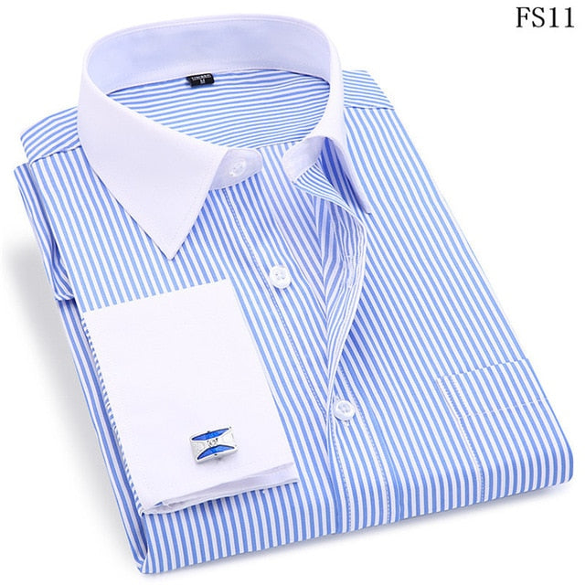 French Cufflinks Long Sleeve Casual Slim Fit French Cuff Dress Shirts For Men The Clothing Company Sydney