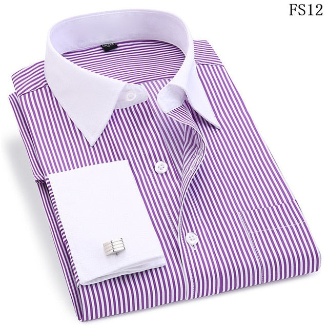 French Cufflinks Long Sleeve Casual Slim Fit French Cuff Dress Shirts For Men The Clothing Company Sydney