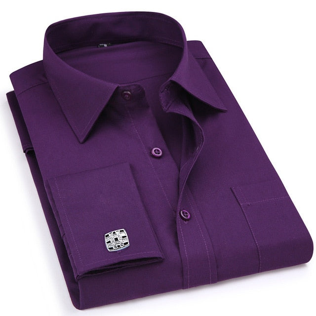 French Cufflinks Long Sleeve Casual Slim Fit French Cuff Dress Shirts For Men The Clothing Company Sydney