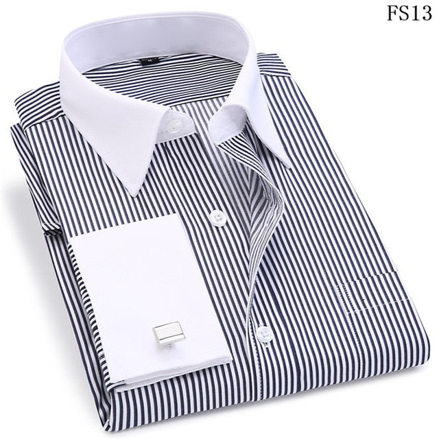 French Cufflinks Long Sleeve Casual Slim Fit French Cuff Dress Shirts For Men The Clothing Company Sydney