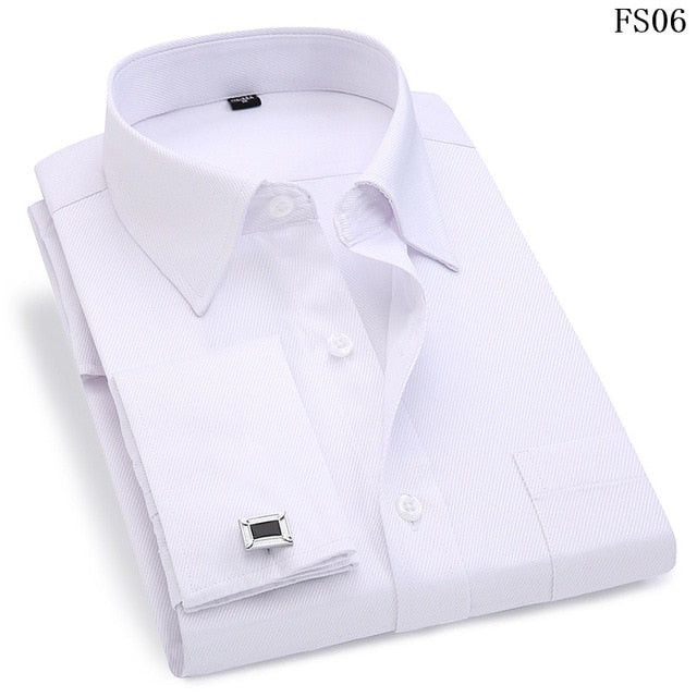 French Cufflinks Long Sleeve Casual Slim Fit French Cuff Dress Shirts For Men The Clothing Company Sydney