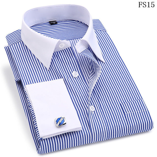 French Cufflinks Long Sleeve Casual Slim Fit French Cuff Dress Shirts For Men The Clothing Company Sydney