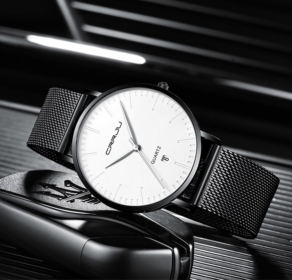Men's Luxury Blue Waterproof Ultra Thin Date Simple Casual Quartz Watch The Clothing Company Sydney
