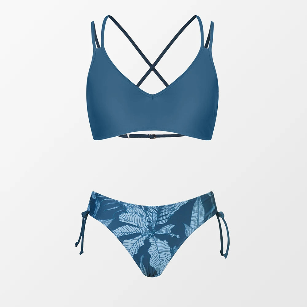 2 Piece Mid Waist Swimsuit Bikini Set The Clothing Company Sydney