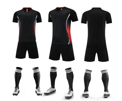 Mens Football Jersey Set Short Sleeve Round Neck Customized Soccer Kits Womens Training Suit - The Clothing Company Sydney