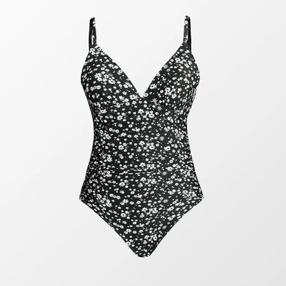Deep V Neck One-piece Swimsuit Women Removable Bra PMonokini Summer Beach Swimwear - The Clothing Company Sydney