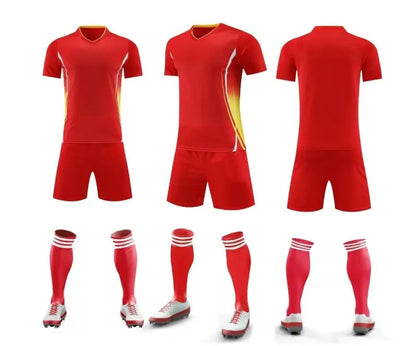Mens Football Jersey Set Short Sleeve Round Neck Customized Soccer Kits Womens Training Suit - The Clothing Company Sydney