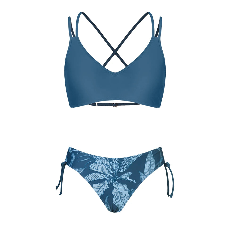 2 Piece Mid Waist Swimsuit Bikini Set The Clothing Company Sydney