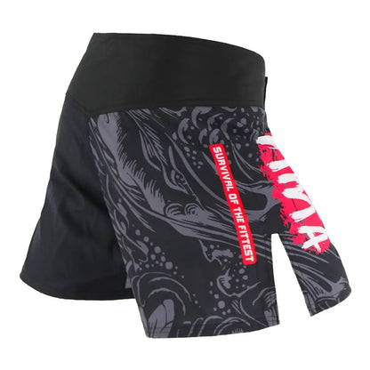 Dragon Print Breathable Fighting MMA Shorts Grappling Muay Thai Clothing Kick Boxing Training Shorts - The Clothing Company Sydney
