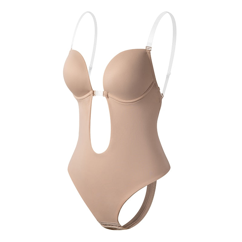 Women's Plunging Deep V-Neck Strapless Backless Bodysuit Seamless Thong Full Body Shapewear for Wedding Party Body Shaper The Clothing Company Sydney