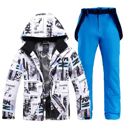 Men Women Snow Suit Wear Snowboarding Clothing Winter Warm Waterproof Outdoor Ski Set Jackets + Strap Pants - The Clothing Company Sydney