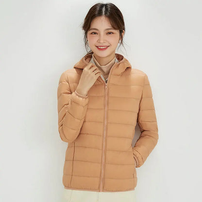 Matte Fabric Women's Duck Down Jacket Ultra Light Down Jacket Feather Jacket Overcoat Windbreaker Coat - The Clothing Company Sydney
