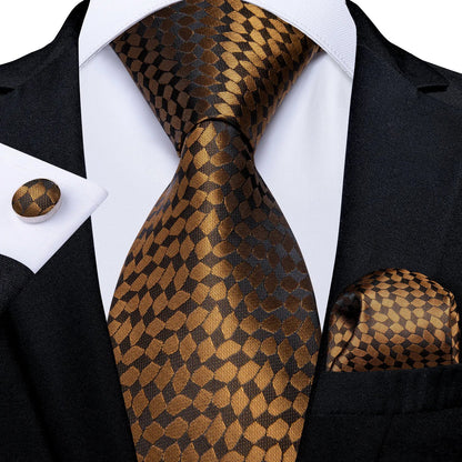 Plaid Print Men's Tie Set 8cm Width Neck Tie Handkerchief Cufflinks Business Wedding Tie Gift Set The Clothing Company Sydney
