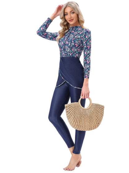 Conservative Swimwear Women Modest Patchwork Long Sleeves Sport Swimsuit 3 Piece Bathing Suit The Clothing Company Sydney