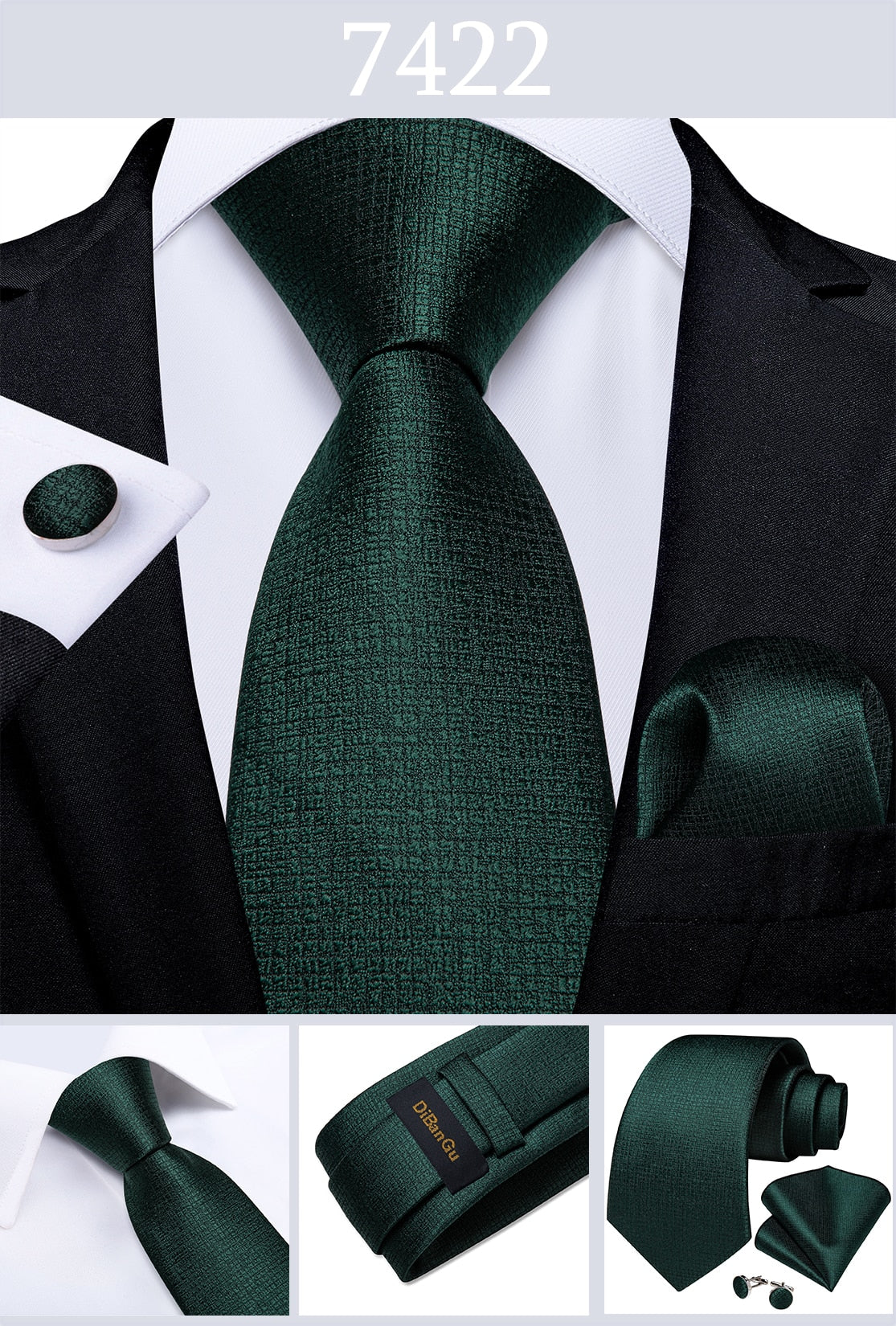 Men's Tie Teal Green Paisley Novelty Design Silk Wedding Tie for Men Handky cufflink Tie Set Party Business Fashion Set The Clothing Company Sydney
