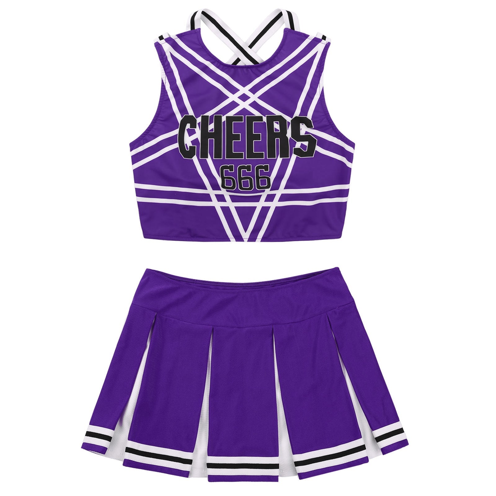Women's Cheerleader Cosplay Costume Uniform Outfit Stand Collar Crop Top with Mini Pleated Skirts Carnival Cheerleading Suit The Clothing Company Sydney