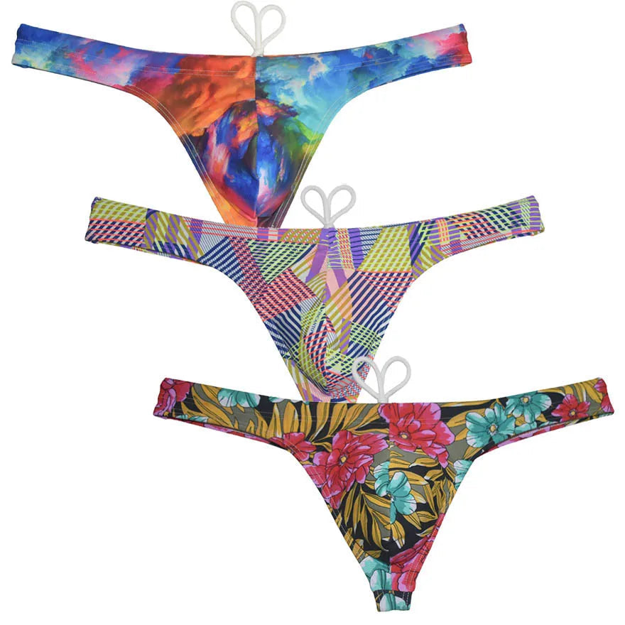 Men's Bikini Swim Thong Printed Swimsuit Smooth Swimwear T-back Mini Beachwear Surfing Thongs The Clothing Company Sydney