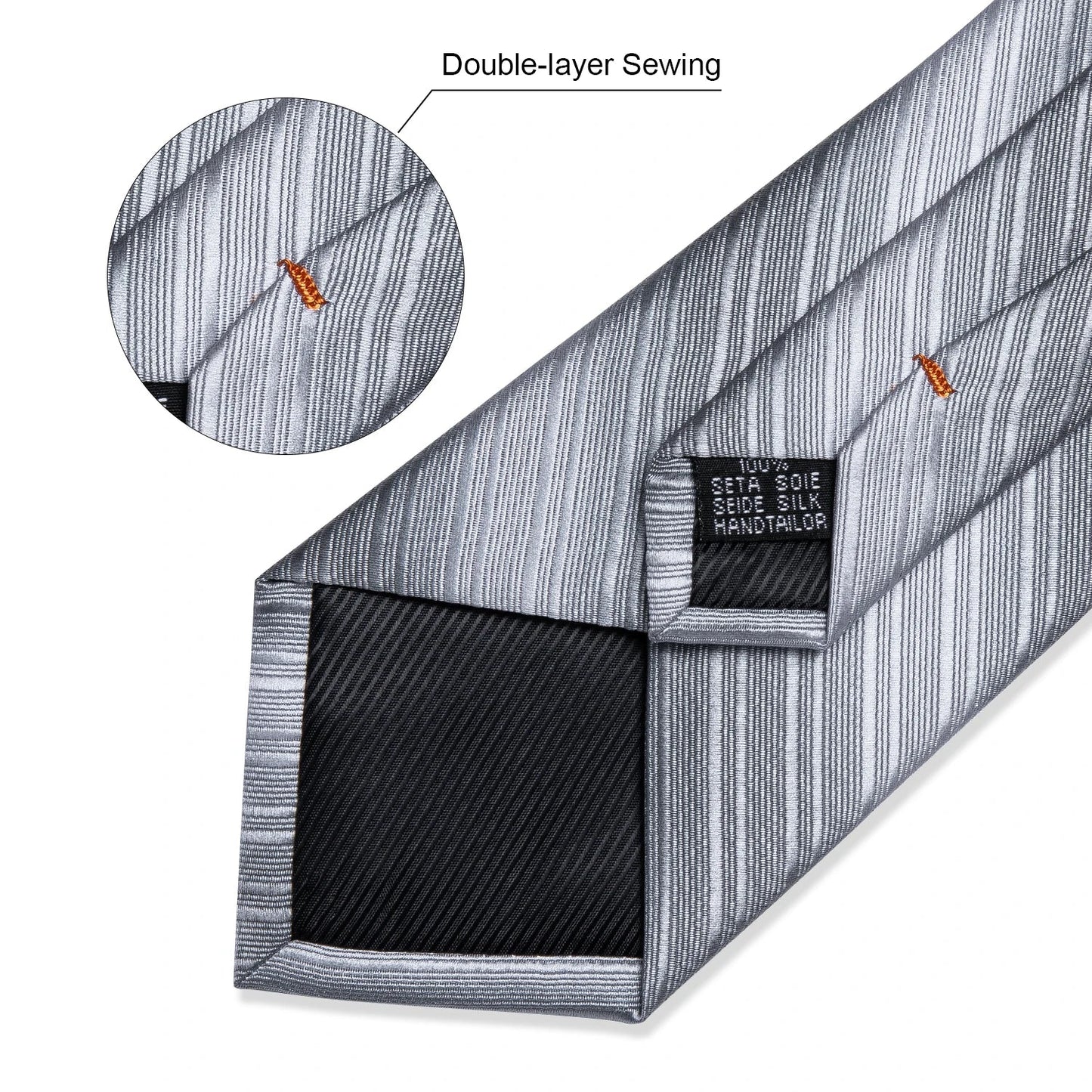 Gray Paisley Silk Tie Set – Men’s Wedding Tie, Pocket Square & Cufflinks The Clothing Company Sydney