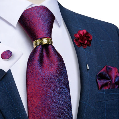 Men's Ties 8cm Wide Silk Neck Tie For Wedding Party Accessories Pocket Square Cufflinks Brooch Pin Set - The Clothing Company Sydney