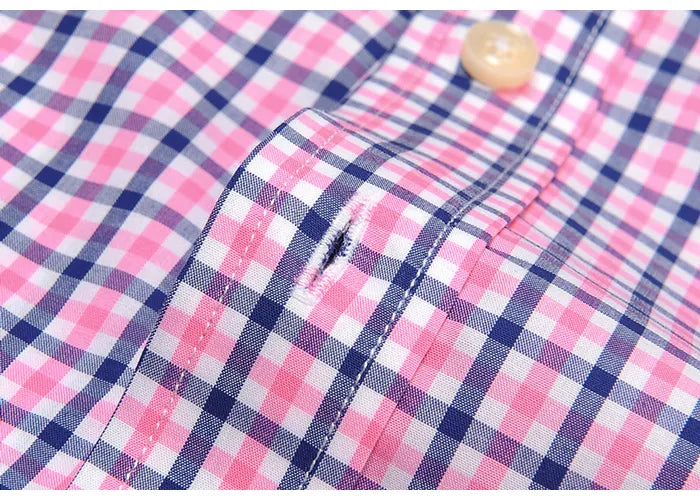 English Style Plaid Checked Cotton Men Shirts Without Pocket Long Sleeve Versatile Casual Standard-fit Button-down Gingham Shirt The Clothing Company Sydney