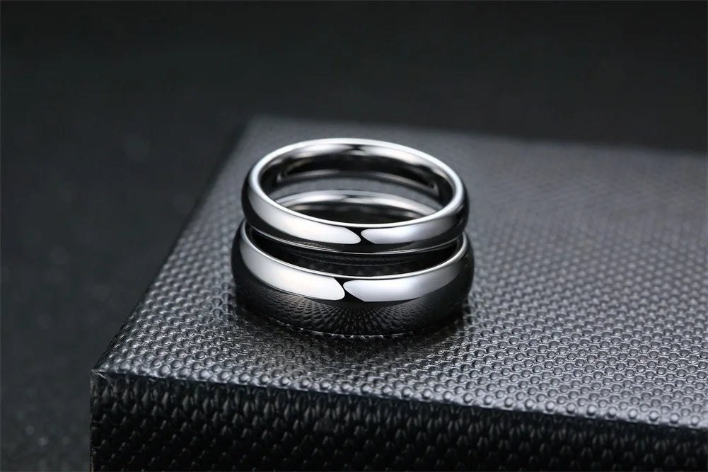 Anti Scratch Tungsten Wedding Rings for Women Men Simple Classic Wedding Bands for Couples Basic Jewelry - The Clothing Company Sydney