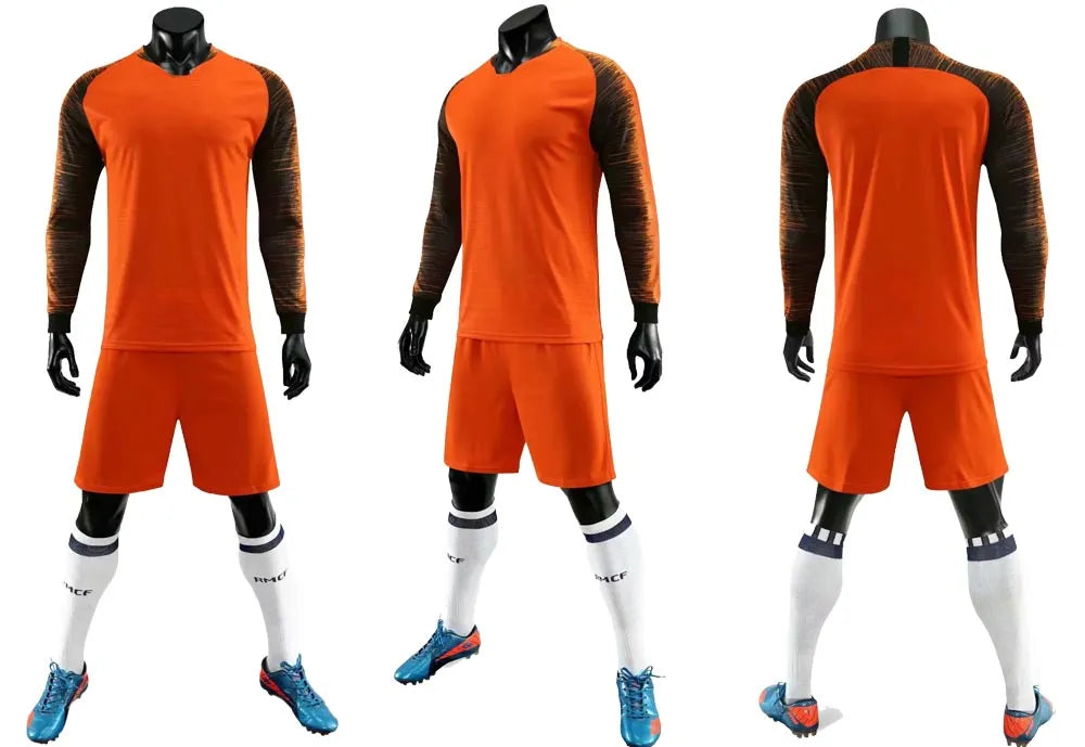 Kids Adult Goalkeeper Uniforms Suit Football Jerseys Men Boys Girls Women Long Sleeve Soccer Jerseys Set with socks+Shin guards The Clothing Company Sydney