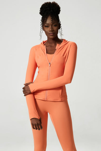 2 Piece Women's Hooded Jacket Long Sleeve With Thumb Holes Workout Yoga Shirt Outdoor Running Coat Gym Sweatshirt The Clothing Company Sydney