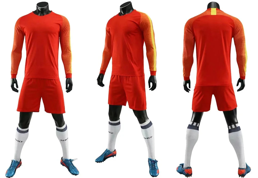 Kids Adult Goalkeeper Uniforms Suit Football Jerseys Men Boys Girls Women Long Sleeve Soccer Jerseys Set with socks+Shin guards The Clothing Company Sydney